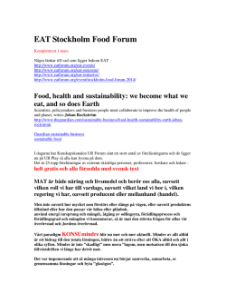 EAT Stockholm Food Forum - Konsument