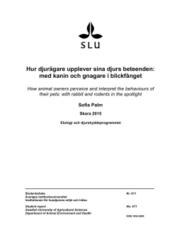 Hur djurägare upplever sina djurs beteenden