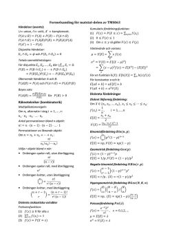Formelsamling för matstat-delen av TMS063 Räknetekniker