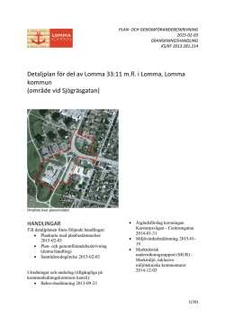 Detaljplan för del av Lomma 33:11 m.fl. i Lomma, Lomma kommun