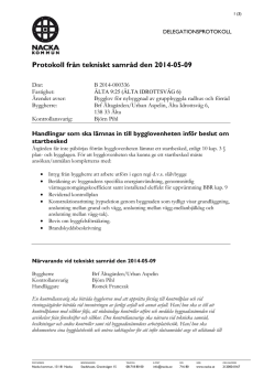 Protokoll från tekniskt samråd den 2014-05-09