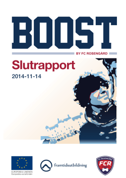 Slutrapport Boost. - Svenska ESF
