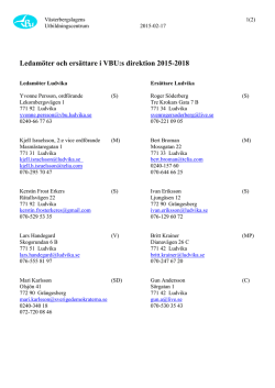 Ledamöter och ersättare i VBU:s direktion 2015-2018