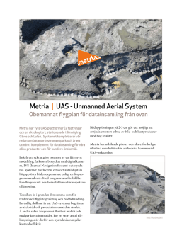 Metria | UAS - Unmanned Aerial System