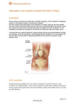 Operation vid instabil knäskål (Elmslie-Trillat)