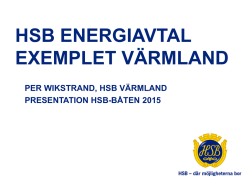 Energioptimering - Per Wikstrand HSB Värmland