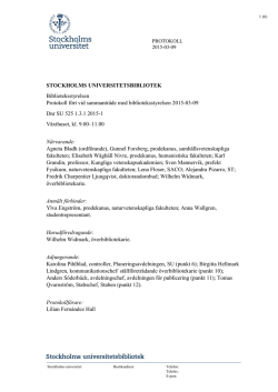Protokoll 2015-03-09 - Stockholms universitetsbibliotek