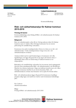 2 Risk och sårbarhetsanalys för Kalmar kommun 2015-2018