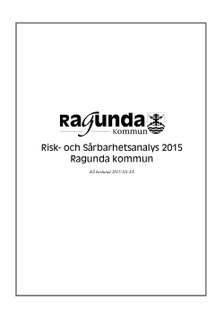 Risk- och Sårbarhetsanalys 2015 Ragunda kommun