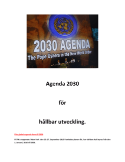 Agenda 2030 för hållbar utveckling.