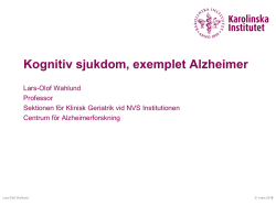 Kognitiv sjukdom, exemplet Alzheimer