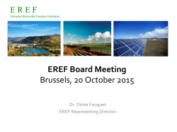EREF Board Meeting Brussels, 20 October 2015
