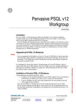 Installationsanvisning för PSQL v12 Workgroup