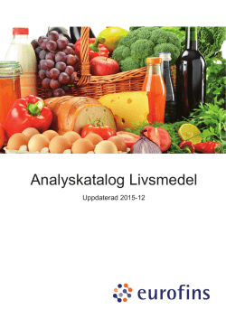 Analyskatalog Livsmedel