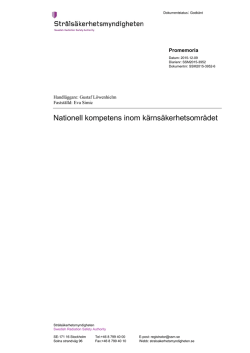 Nationell kompetens inom kärnsäkerhetssområdet