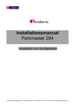 Installationsmanual Parkmaster 294