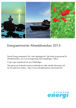 Energiseminarier Almedalsveckan 2015: