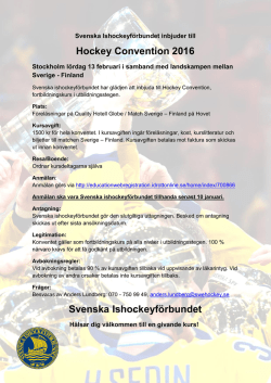 Inbjudan - Svenska Ishockeyförbundet