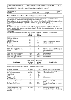 Taxa 2007 för Hunnebyns avfallsanläggning (exkl