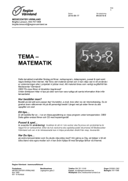 TEMA – MATEMATIK - Region Värmland