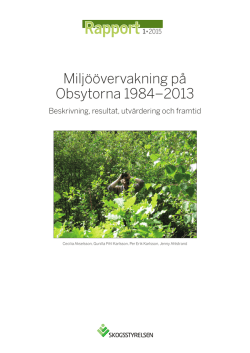 Rapport1•2015 - Skogsstyrelsens böcker och broschyrer