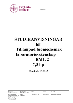 STUDIEANVISNINGAR BML2 HT15 - Ping-Pong