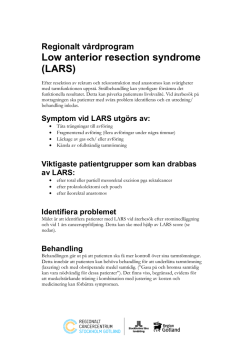 Low anterior resection syndrome (LARS)