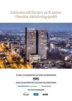 Inbjudan till f&ouml;rv&auml;rv av B-aktier i Pandox Aktiebolag (publ)