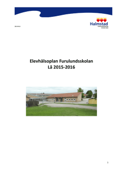 Elevhälsoplan Furulundsskolan Lå 2015-2016
