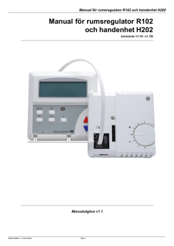 Manual för rumsregulator R102 och handenhet H202