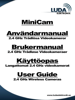 MiniCam Användarmanual Brukermanual Käyttöopas