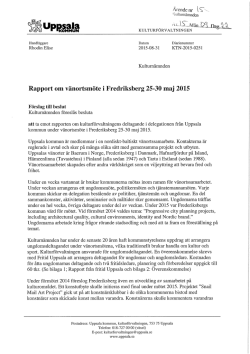 15. Rapport om vänortsmöte i Fredriksberg 25-30 maj 2015