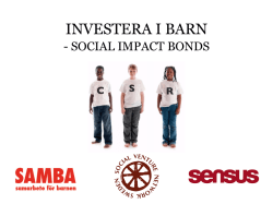 Social Impact Bonds 23 april 2015