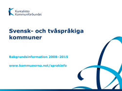 Svensk- och tvåspråkiga kommuner 2015