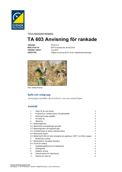 TA 603 Anvisning för rankade - Svenska Orienteringsförbundet