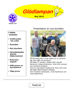 Glödlampan maj 2015 - Handikappföreningarna Sörmland
