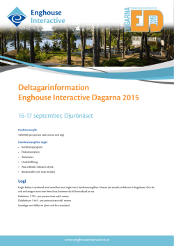 Deltagarinformation Enghouse Interactive Dagarna 2015