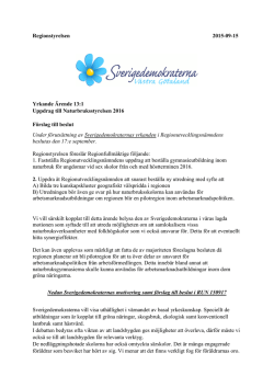 RS ärende 13 1 - Sverigedemokraterna i Västra Götaland