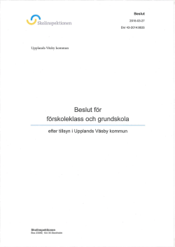 Beslut för förskoleklass och grundskola