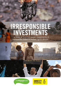 IRRESPONSIBLE INVESTMENTS