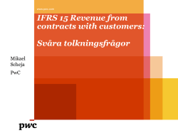 IFRS 15 Revenue from contracts with customers