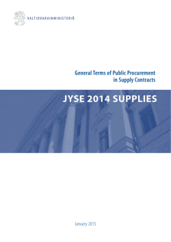 General Terms of Public Procurement in Supply Contracts
