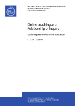 Online coaching as a Relationship of Inquiry