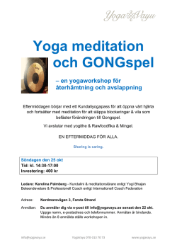 Yoga meditation och GONGspel – en yogaworkshop för