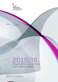 2015:36 Organisation och styrning inom radonområdet