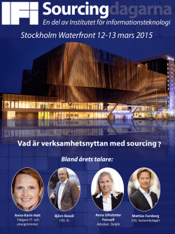 Stockholm Waterfront 12-13 mars 2015 Bland årets talare