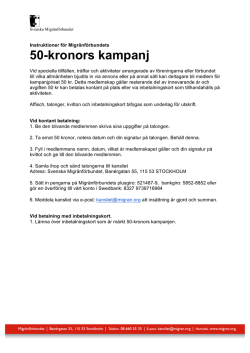 50-kronors kampanj - Svenska Migränförbundet