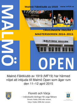 Malmö Open invitation