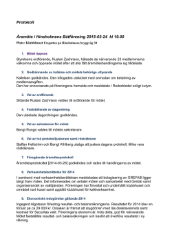 Protokoll Årsmöte i Hinsholmens Båtförening 2015-03