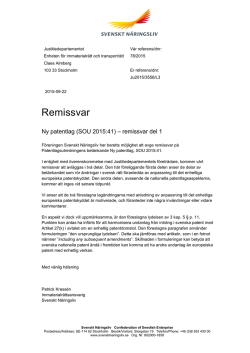 Remissvar - Svenskt Näringsliv